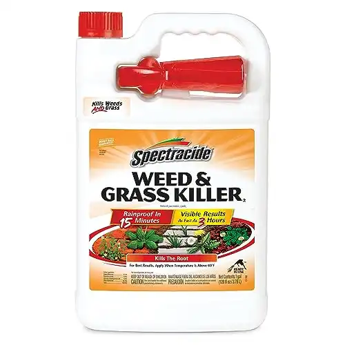 Spectracide Weed & Grass Killer, Use On Driveways, Walkways and Around Trees and Flower Beds, 1 Gallon (RTU Spray)